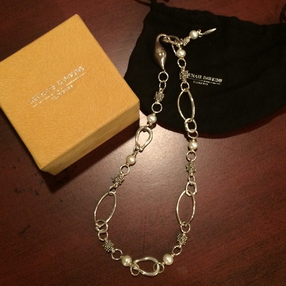 🎉HP2🎉Michael Dawkins Sterling/14K Pearl Necklace - Picture 3 of 4